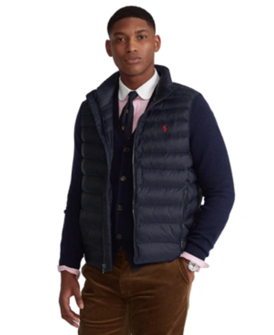Shop Polo Ralph Lauren Men's Packable Quilted Vest In Collection Navy