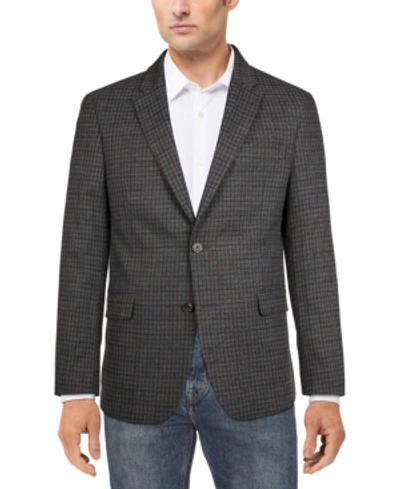 Shop Tommy Hilfiger Men's Modern-fit Gray/navy Check Sport Coat In Grey/navy Check