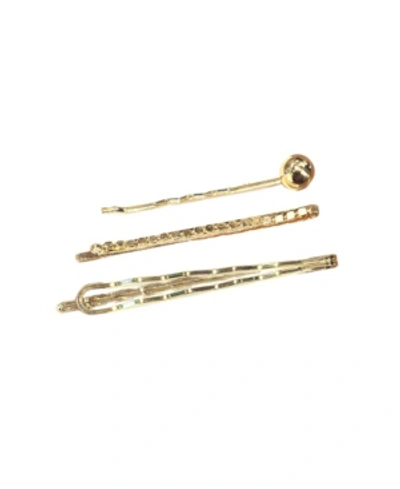Shop Soho Style Girls 3 Piece Bobby Pin Set In Gold