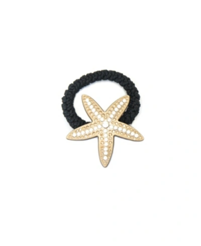Shop Soho Style Jeweled Starfish Ponytail Holder In Clear