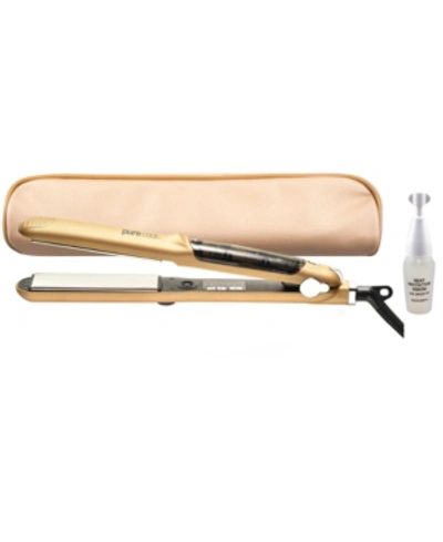 Shop Purecode Titanium Infuse Pro Vapor Iron And Heat Protector Serum With Argan Oil In Gold