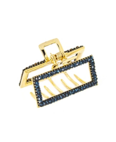 Shop Soho Style Crystal Sparkle Rectangular Hair Claw In Navy