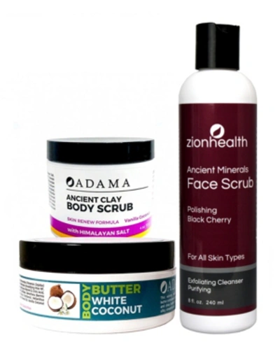 Shop Zion Health Selfish Me Kit, Black Cherry Face Scrub 8 oz + Vanilla Coconut Body Scrub 4 oz + White Coconut Body  In No Color