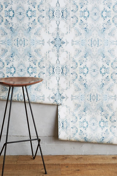Shop York Wallcoverings Inner Beauty Wallpaper In Blue