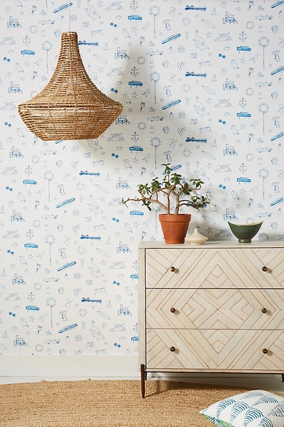 Shop Nathan Turner Malibu Wallpaper In Blue