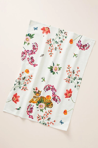 Shop Nathalie Lete Helena Dish Towel In Mint