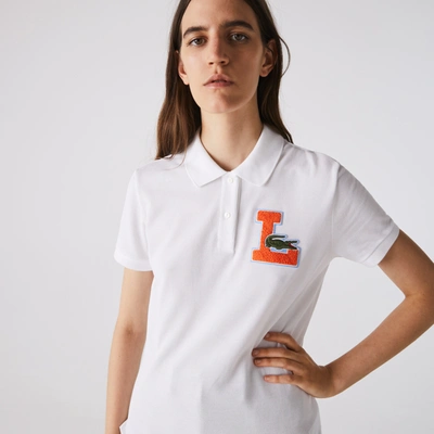 Shop Lacoste Women's Regular Fit Soft Cotton Piqué Polo - 40 In White