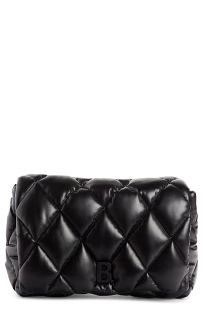 Shop Balenciaga Large Touch Diamond Quilted Leather Clutch In Black