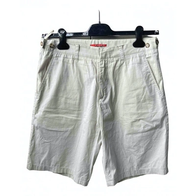 Pre-owned Prada Ecru Cotton Shorts