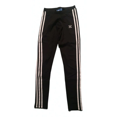 Pre-owned Adidas Originals Black Cotton Trousers