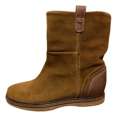 Pre-owned Tommy Hilfiger Boots In Brown