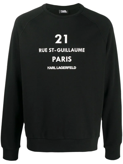 Shop Karl Lagerfeld Logo-print Raglan Sleeve Sweatshirt In Black