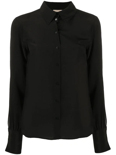 Shop Gold Hawk Longsleeved Silk Shirt In Black