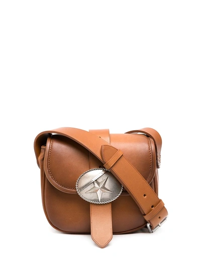 Shop Golden Goose Leather Crossbody Bag In Brown