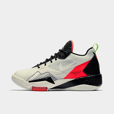 Shop Nike Jordan Men's Zoom '92 Basketball Shoes In Sail/black/flash Crimson/electric Green