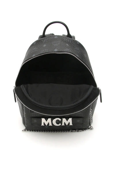 Shop Mcm Trilogie Stark Visetos Backpack In Black,grey