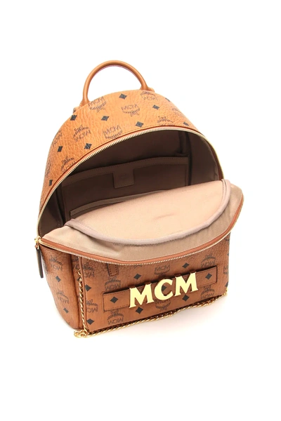 Shop Mcm Trilogie Stark Visetos Backpack In Brown,black