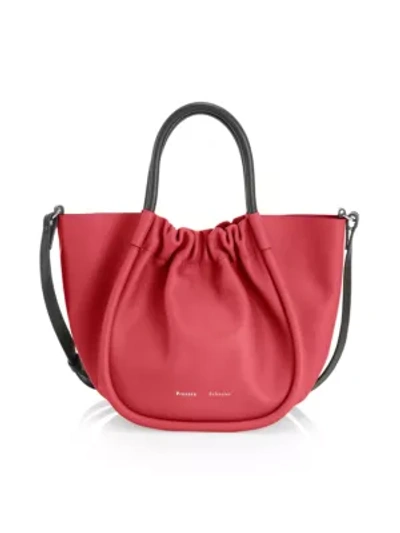 Shop Proenza Schouler Women's Small Ruched Leather Tote In Flame Red