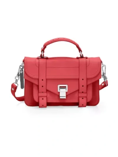 Shop Proenza Schouler Women's Tiny Ps1 Leather Satchel In Flame Red