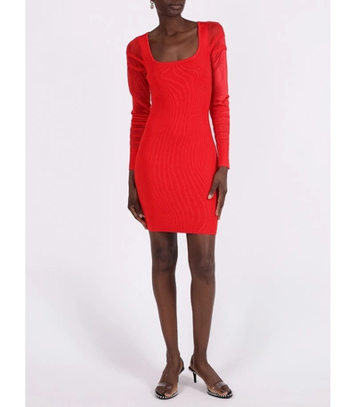 Shop Cushnie Rouge Knit Mini Dress In Red