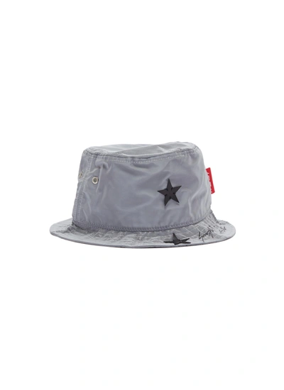 Shop Smfk X R!ch 'gemini' Star Appliqué Reflective Bucket Hat In Grey