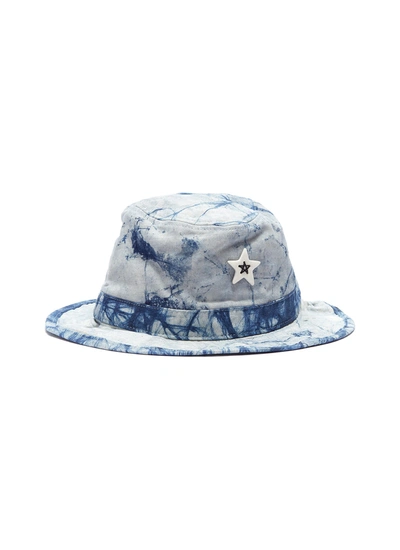 Shop Smfk 'shadow' Ceramic Star Tie-dye Bucket Hat In Blue