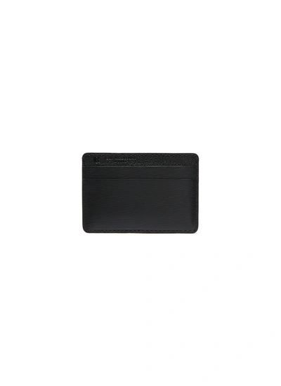 Shop Jean Rousseau 'essentiel' Embossed Calfskin Leather Slim Cardholder In Black