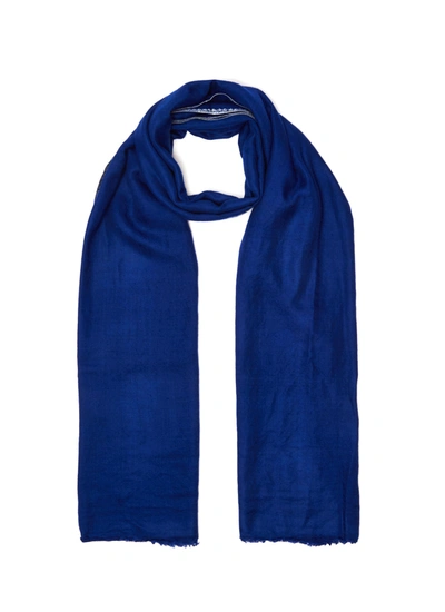 Shop Akee International Embroidered Border Stole Scarf In Blue