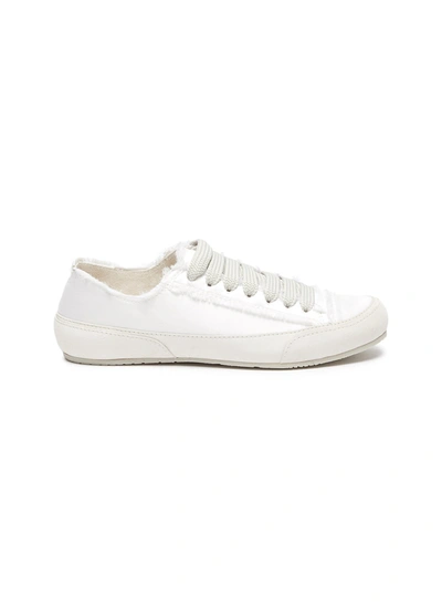 Shop Pedro Garcia 'parson' Frayed Lace-up Sneakers In White