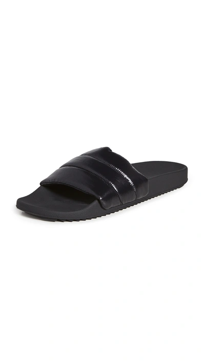 Shop Rick Owens Drkshdw Puffer Slides In Black/black