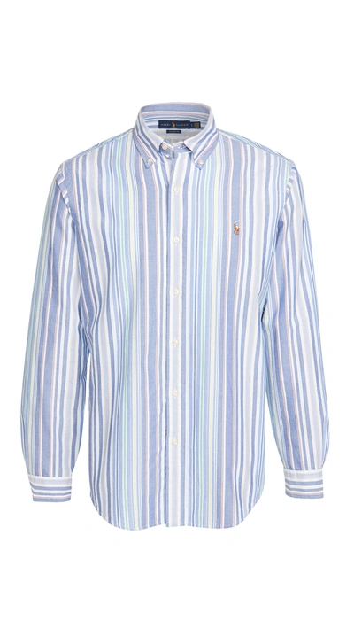 Shop Polo Ralph Lauren Long Sleeve Oxford Shirt In Multi