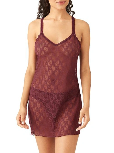 Shop B.tempt'd By Wacoal Lace Kiss Chemise In Windsor Wine