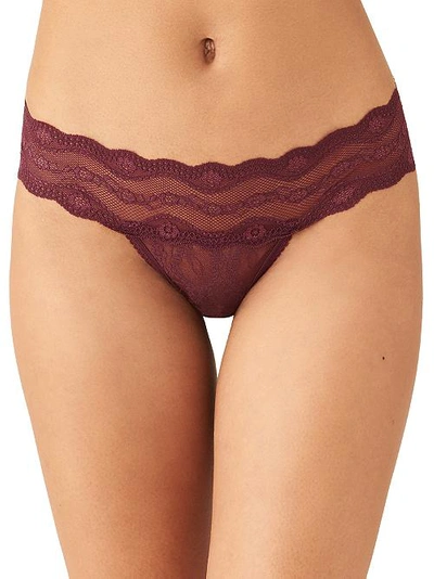 Shop B.tempt'd By Wacoal Lace Kiss Thong In Windsor Wine
