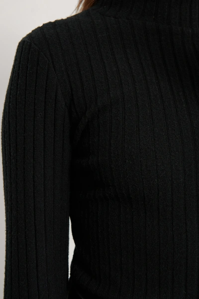 Shop Na-kd Reborn Soft Ribbed Highneck Long Sleeve Black