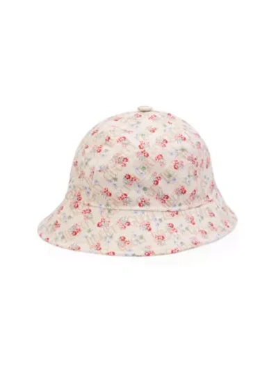 Shop Gucci Floral-print Bucket Hat In Ivory
