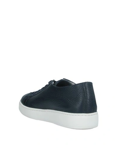 Shop Santoni Woman Sneakers Navy Blue Size 6 Soft Leather