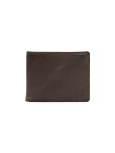Shop Frye Logan Slim Bi-fold Leather Wallet In Slate