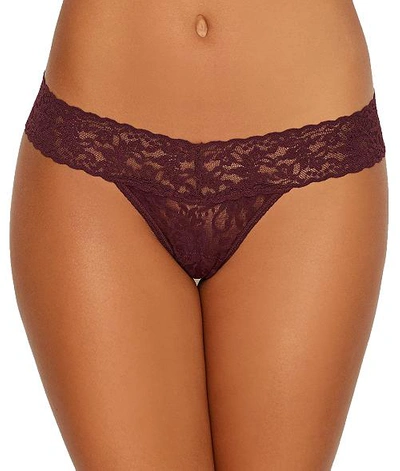 Shop Hanky Panky Signature Lace Low Rise Thong In Hickory