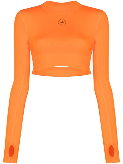 Shop Adidas By Stella Mccartney Cropped Top In Orange