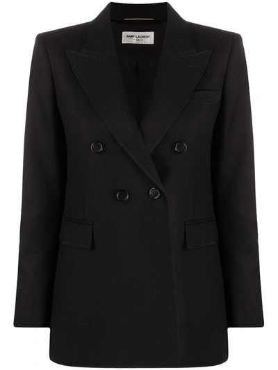 Shop Saint Laurent Wool Jacket In Black