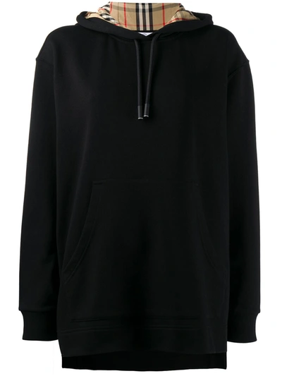 Shop Burberry Cotton Hoodie In Black
