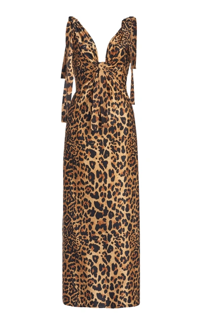 Shop Paco Rabanne Women's Leopard-print Jersey Maxi Dress In Animal