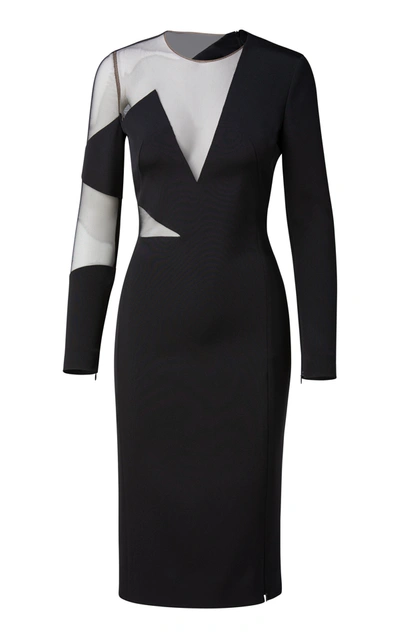 Shop Akris Silk-blend Knit Dress In Black