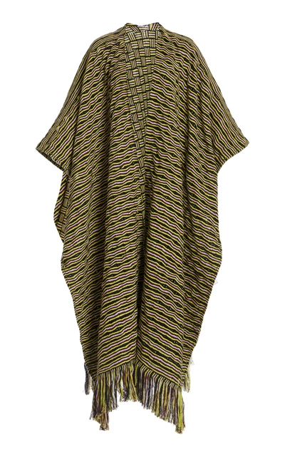 Shop Gabriela Hearst Women's Gasly Fringed Cashmere Poncho In Green