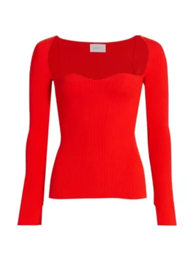 Shop Eleven Six Women's Mara Bustier Sweater In Tomato