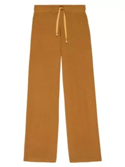 Shop Donni Cropped Flare Sweatpants In Dijon