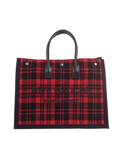 Shop Saint Laurent Noe Shopper Bag In Red And Black