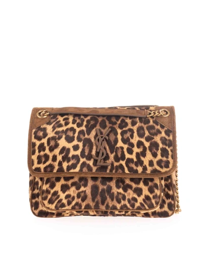 Shop Saint Laurent Niki Medium Animal Print Shoulder Bag