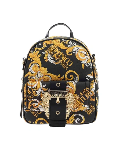 Shop Versace Jeans Couture Logo Baroque Couture I Print Backpack In Black