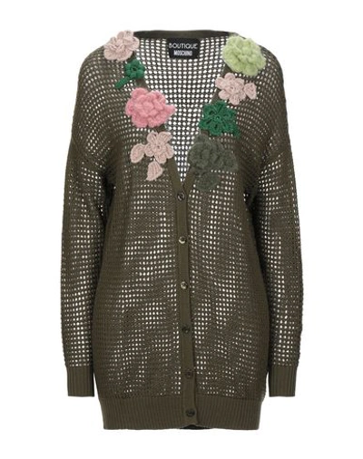 Shop Boutique Moschino Cardigans In Military Green